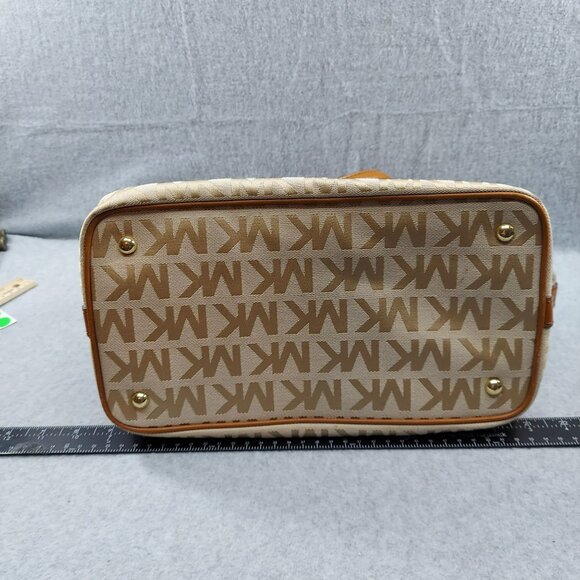 Michael Michael Kors Large Monogram Signature Beige & Brown Tote Bag - Picture 6 of 10